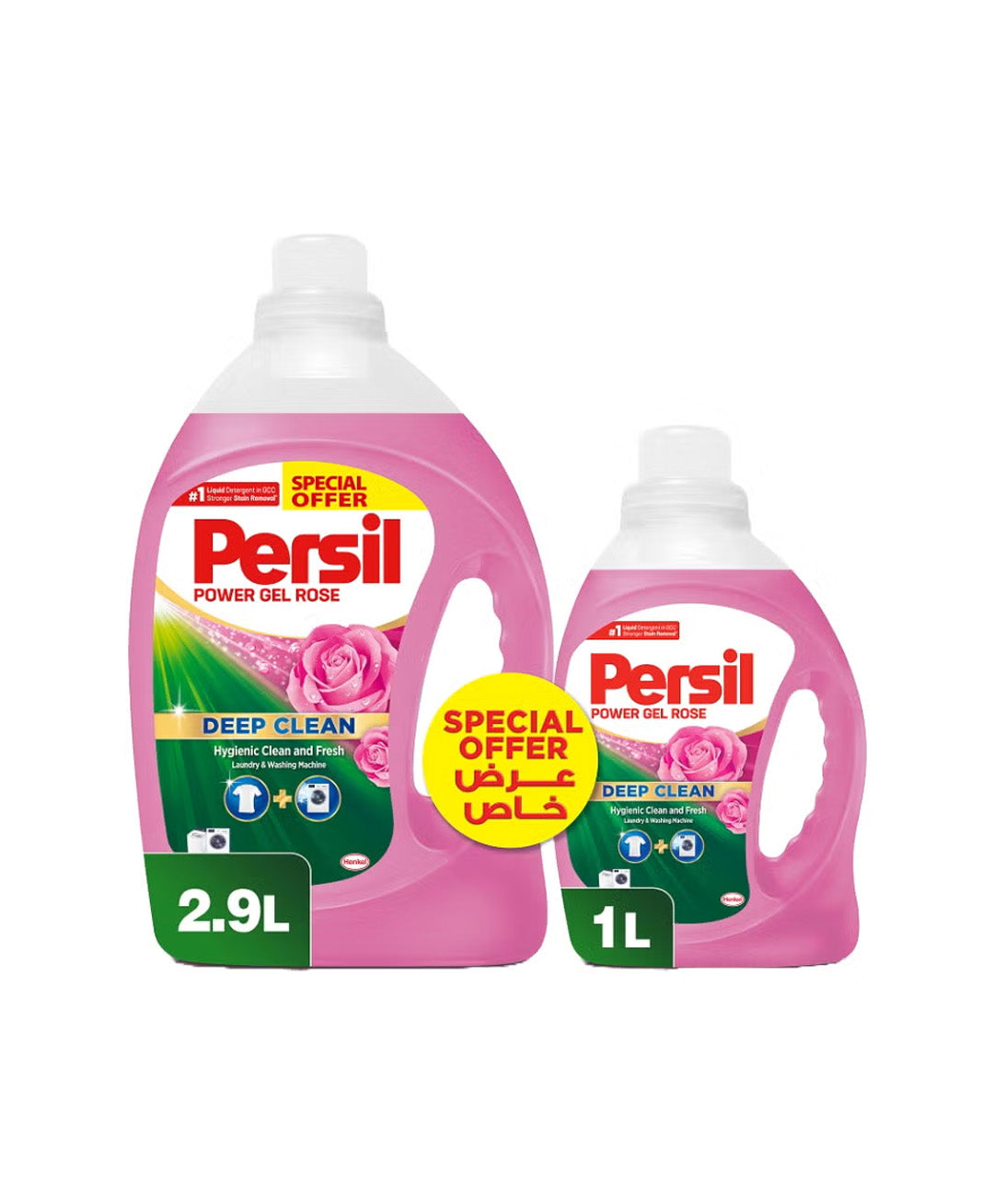 Persil Power Gel Liquid Laundry Detergent, Rose, 2.9L +1L