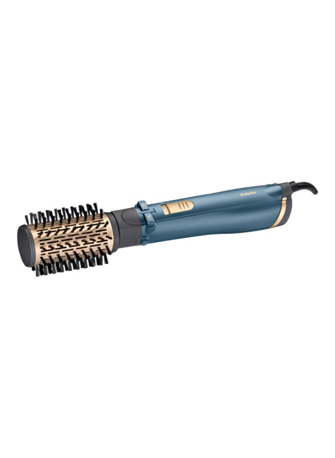 BaByliss Air Styler Pro 1000, 38mm Thermal Brush With 2, 2m Swivel Cord, Rotating 50mm Soft Bristle Brush With 2 Heats Plus A Cool Setting lightweight Designs, AS965SDE (Blue) (UAE Version)